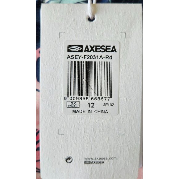 AXESEA Woman Size 12 Rash-Guard Swim Suit UPF 50+ Floral NWT Back Zip Surfer Sea - Picture 5 of 11